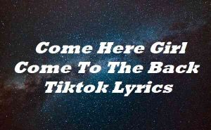 Come Here Girl Come To The Back Tiktok Lyrics