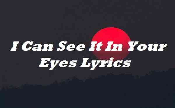 I Can See It In Your Eyes Lyrics