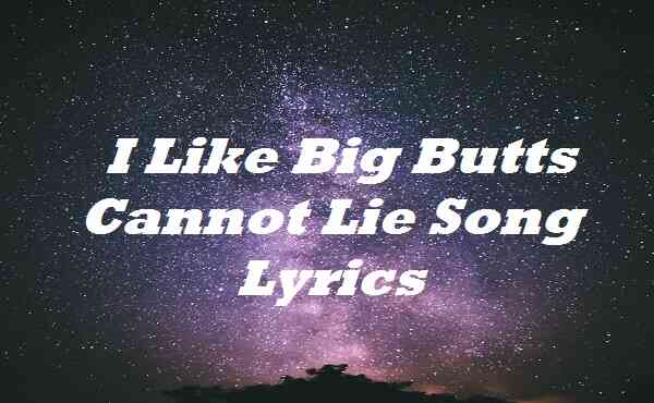 I Like Big Butts Cannot Lie Song Lyrics