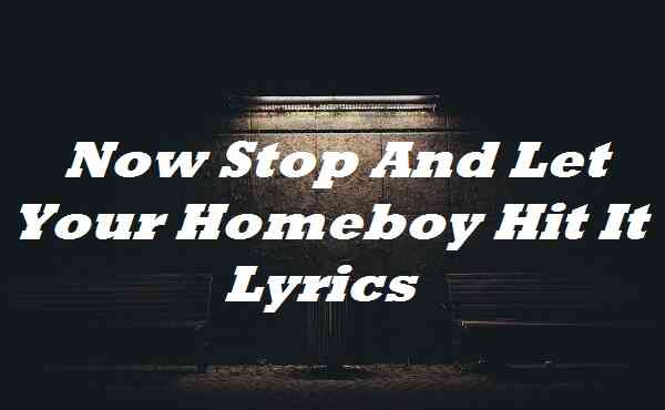 Now Stop And Let Your Homeboy Hit It Lyrics