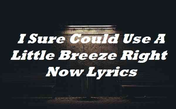 I Sure Could Use A Little Breeze Right Now Lyrics