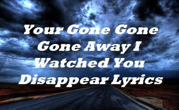 Your Gone Gone Gone Away I Watched You Disappear Lyrics