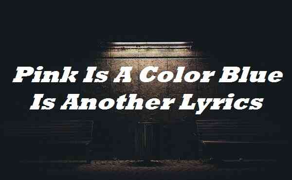 Pink Is A Color Blue Is Another Lyrics