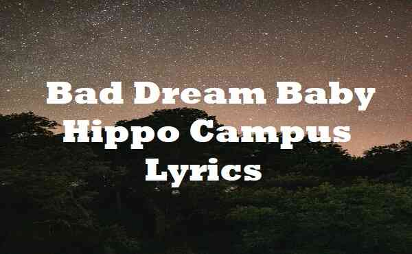 Bad Dream Baby Hippo Campus Lyrics