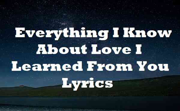 Everything I Know About Love I Learned From You Lyrics