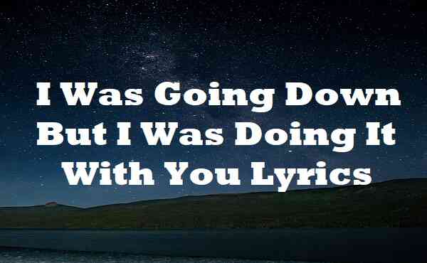 I Was Going Down But I Was Doing It With You Lyrics