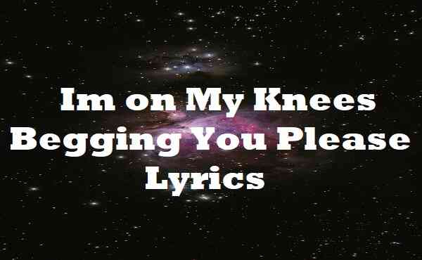 Im on My Knees Begging You Please Lyrics