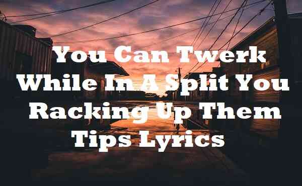 You Can Twerk While In A Split You Racking Up Them Tips Lyrics