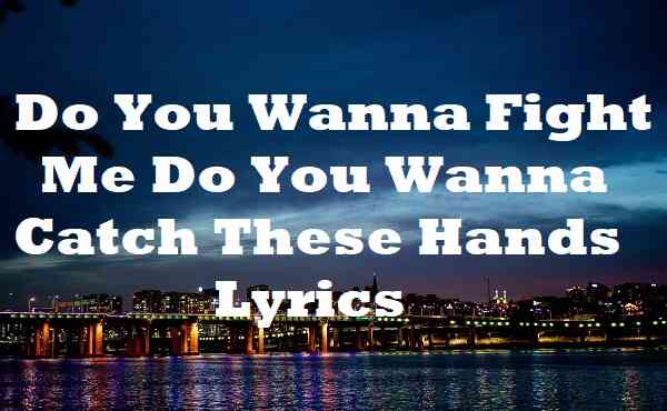 Do You Wanna Fight Me Do You Wanna Catch These Hands Lyrics