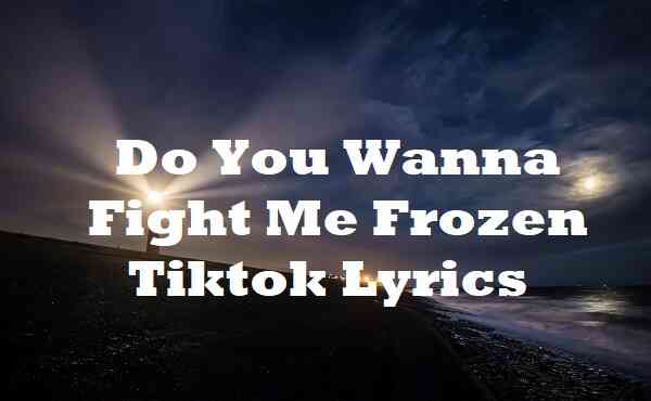 Do You Wanna Fight Me Frozen Tiktok Lyrics