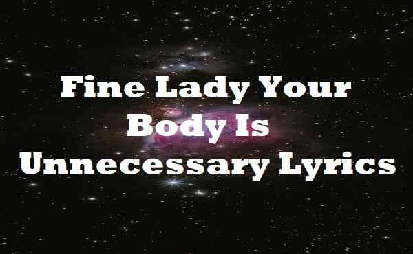 Fine Lady Your Body Is Unnecessary Lyrics