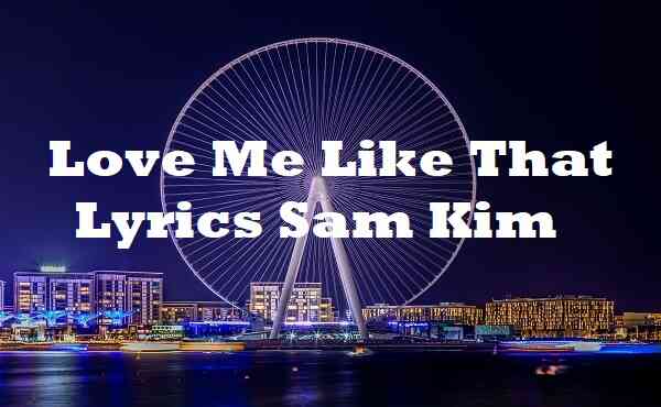 Love Me Like That Lyrics Sam Kim