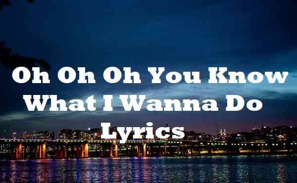 Oh Oh Oh You Know What I Wanna Do Lyrics