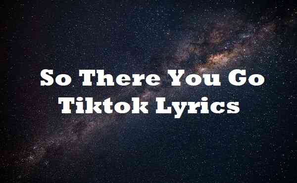 So There You Go Tiktok Lyrics