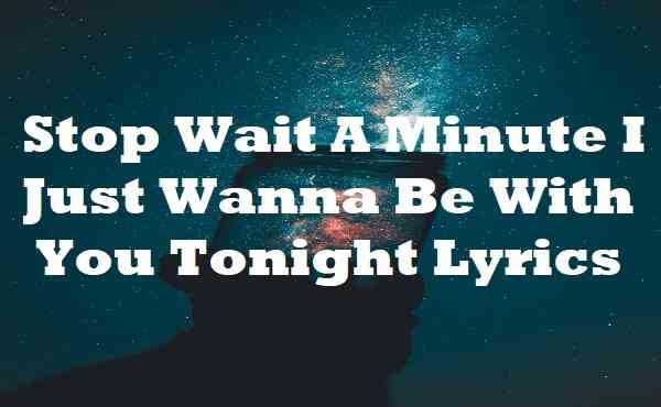 Stop Wait A Minute I Just Wanna Be With You Tonight Lyrics