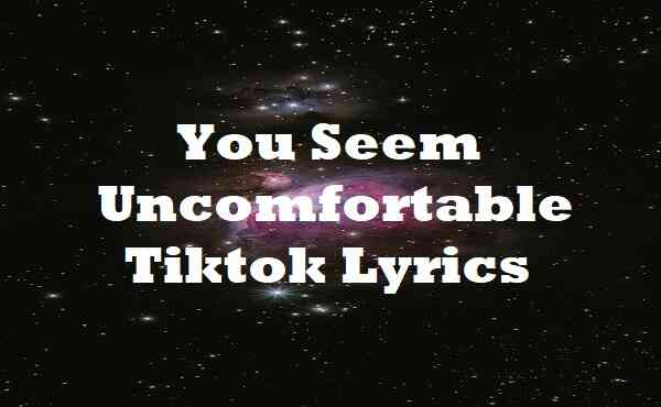 You Seem Uncomfortable Tiktok Lyrics