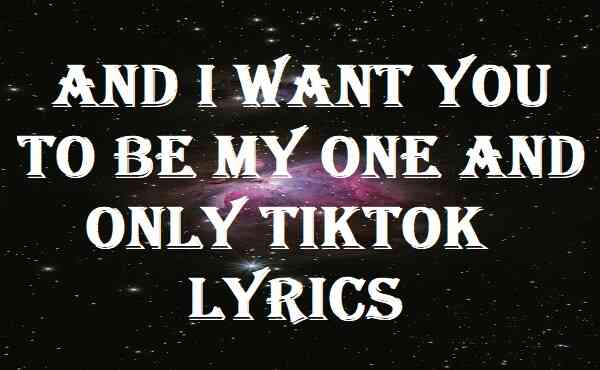 And I Want You To Be My One And Only Tiktok Lyrics
