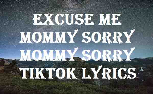Excuse Me Mommy Sorry Mommy Sorry Tiktok Lyrics