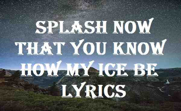 Splash Now That You Know How My Ice Be Lyrics