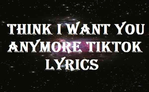 Think I Want You Anymore Tiktok Lyrics