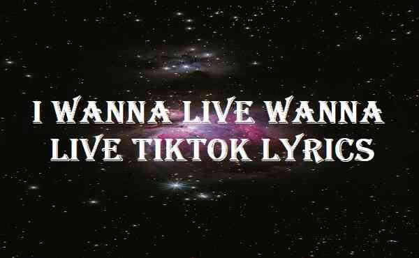 I Wanna Live Wanna Live Tiktok Lyrics