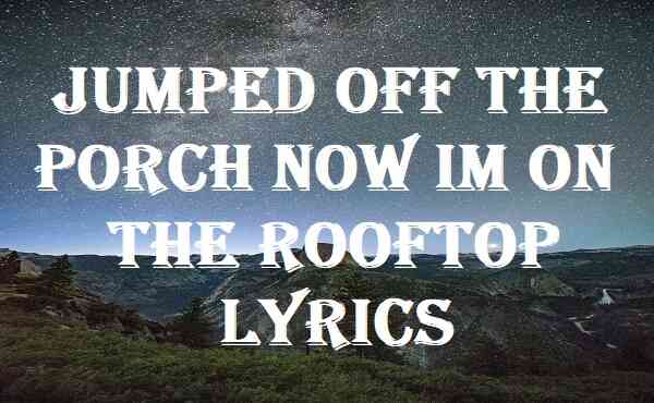 Jumped Off The Porch Now Im On The Rooftop Lyrics