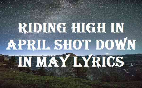 Riding High In April Shot Down In May Lyrics