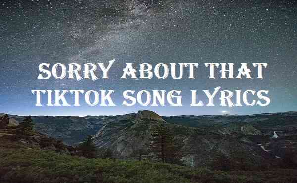 Sorry About That Tiktok Song Lyrics