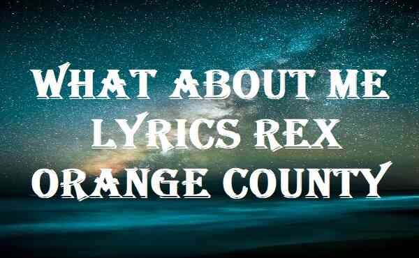 What About Me Lyrics Rex Orange County