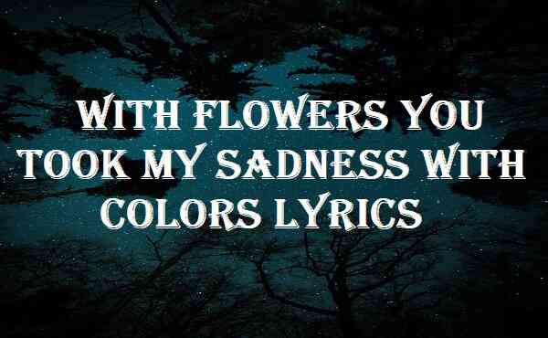 With Flowers You Took My Sadness With Colors Lyrics