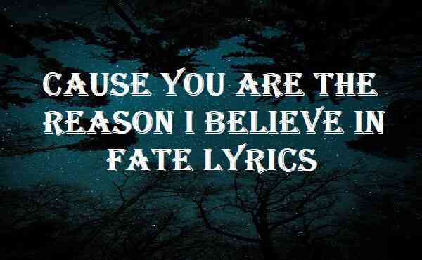 Cause You Are The Reason I Believe In Fate Lyrics