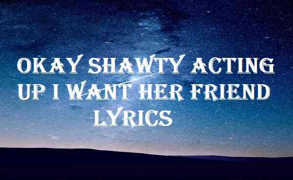 Okay Shawty Acting Up I Want Her Friend Lyrics