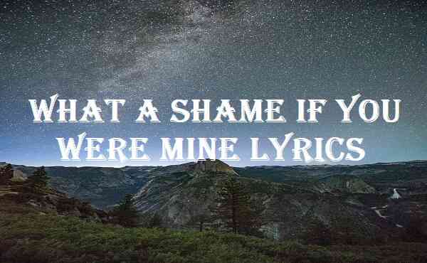 What A Shame If You Were Mine Lyrics