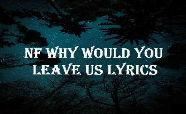 Nf Why Would You Leave Us Lyrics