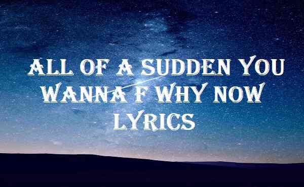 All of a Sudden You Wanna F Why Now Lyrics