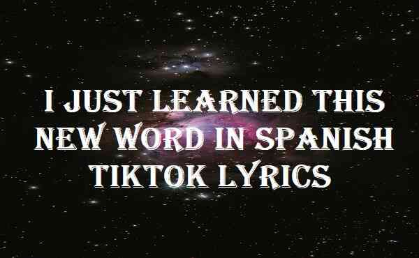 I Just Learned This New Word In Spanish Tiktok Lyrics