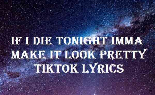 If I Die Tonight Imma Make It Look Pretty Tiktok Lyrics