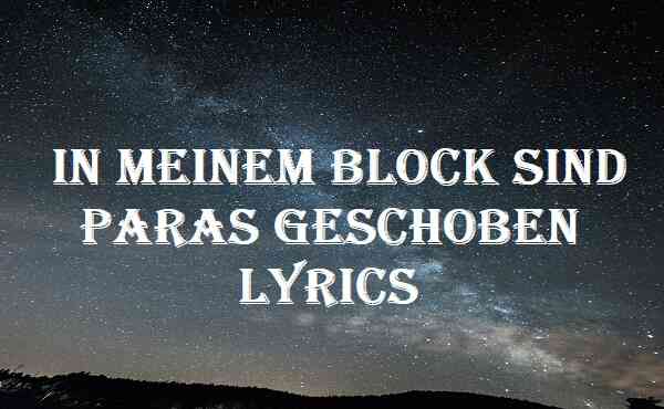 In Meinem Block Sind Paras Geschoben Lyrics