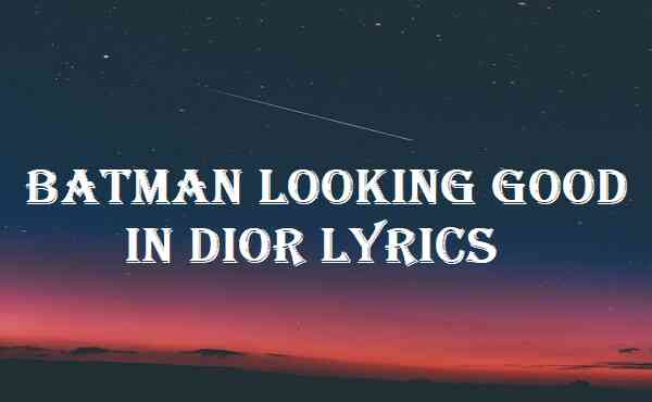 Batman Looking Good In Dior Lyrics