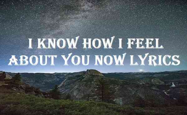 I Know How I Feel About You Now Lyrics