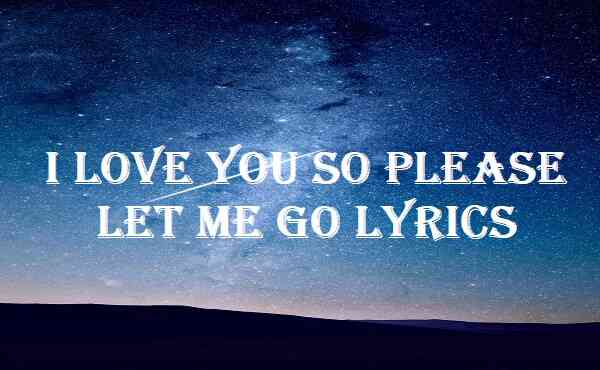 I Love You So Please Let Me Go Lyrics