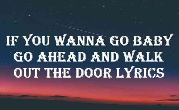 If You Wanna Go Baby Go Ahead And Walk Out The Door Lyrics