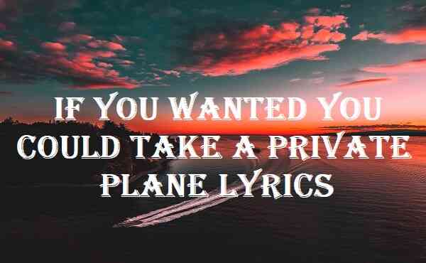 If You Wanted You Could Take A Private Plane Lyrics