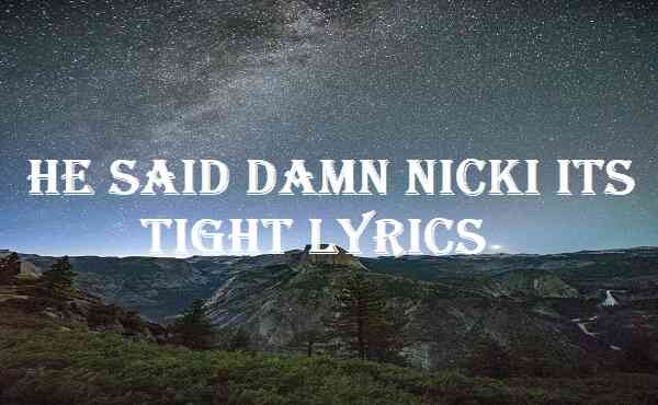 He Said Damn Nicki Its Tight Lyrics
