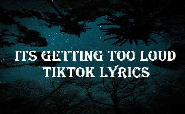 Its Getting Too Loud Tiktok Lyrics