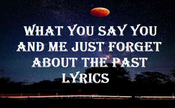 What You Say You and Me Just Forget About the Past Lyrics