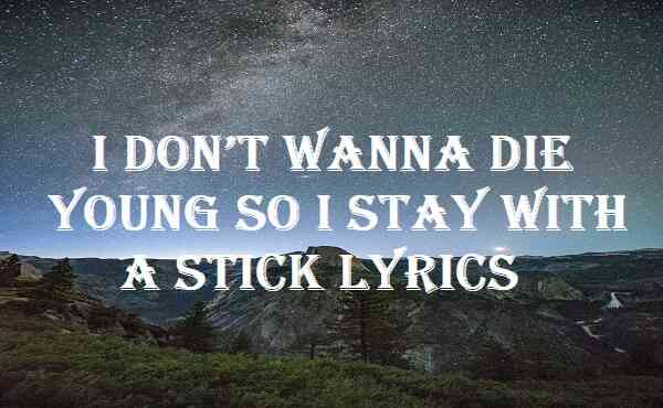 I Don’t Wanna Die Young So I Stay With A Stick Lyrics