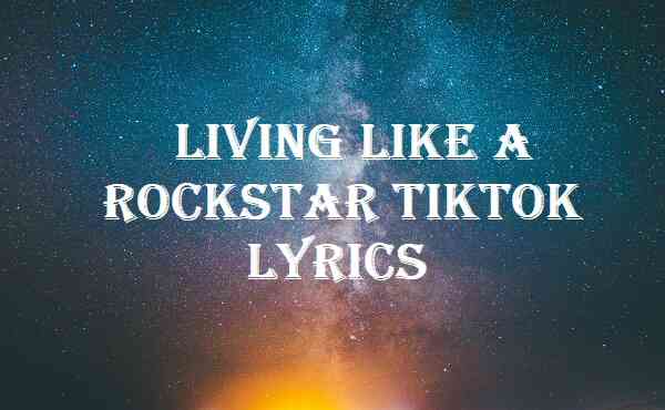 Living Like A Rockstar TikTok Lyrics