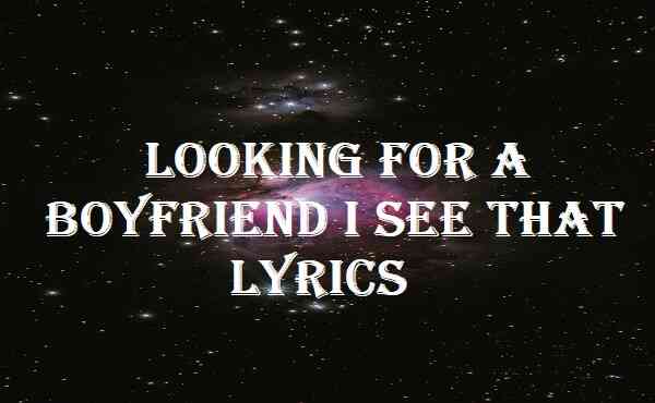 Looking For A Boyfriend I See That Lyrics