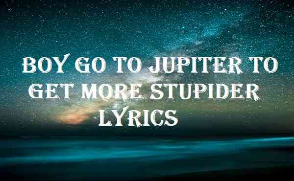 Boy Go To Jupiter To Get More Stupider Lyrics